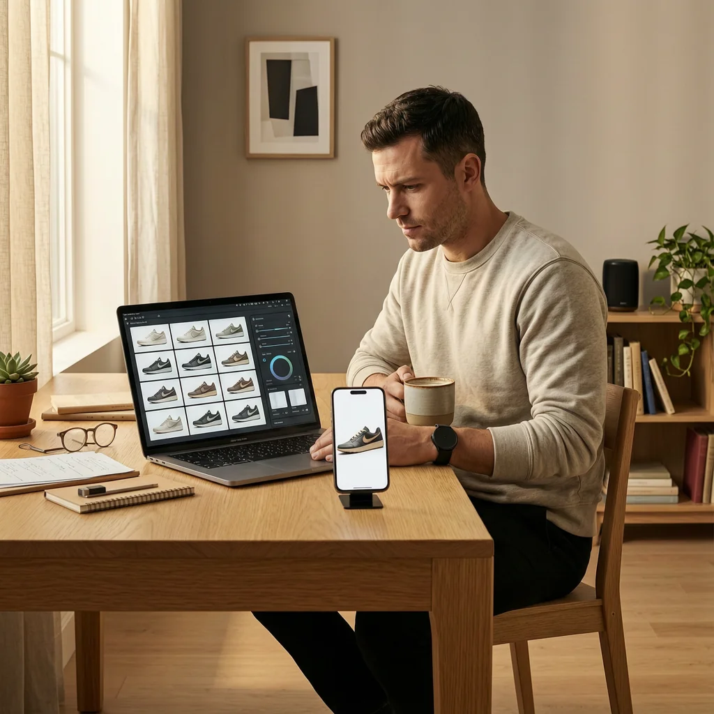 làm bộ ảnh giày chuẩn TikTok Shop bằng AI Photo Studio