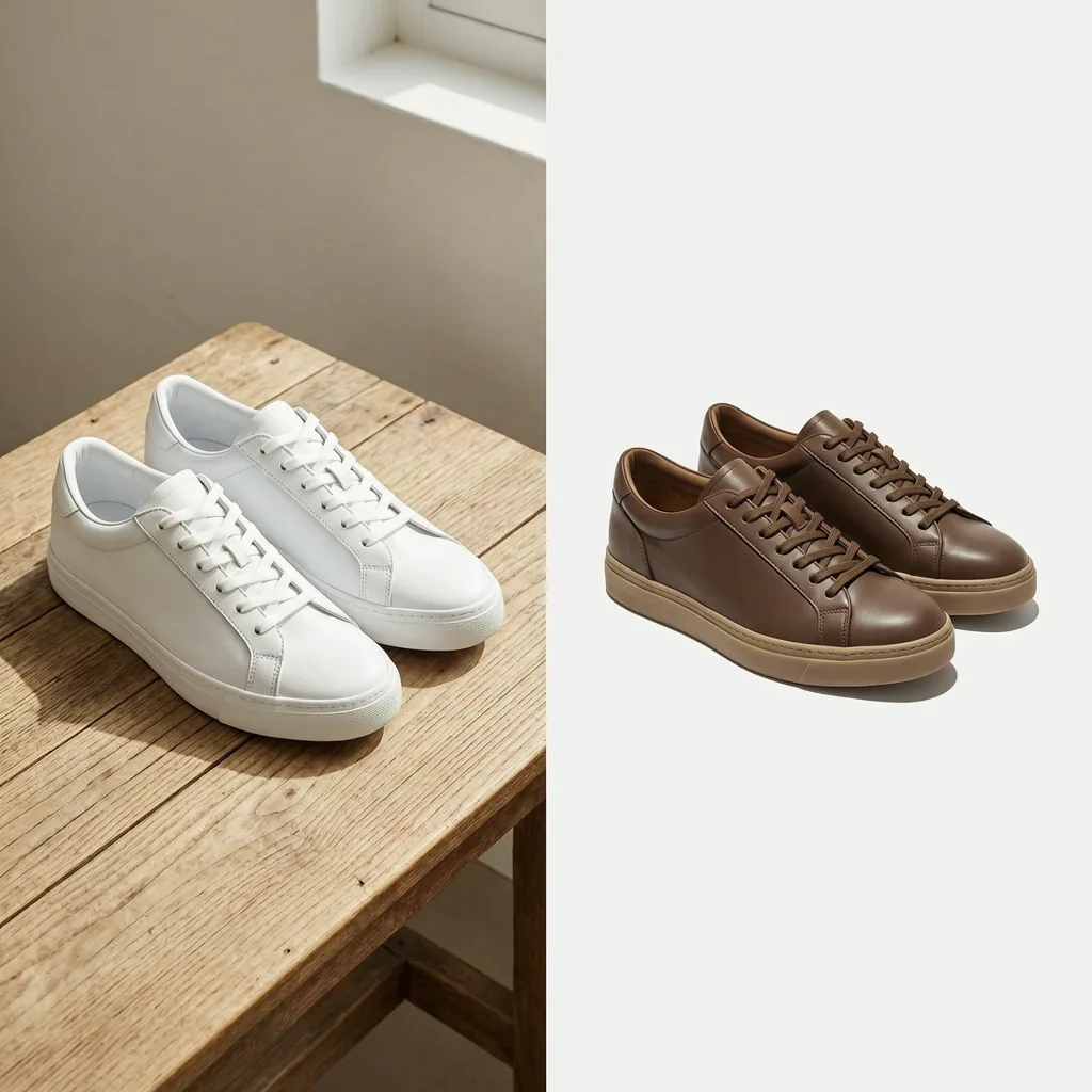 cùng một đôi giày ở hai phiên bản nền lifestyle và nền trắng